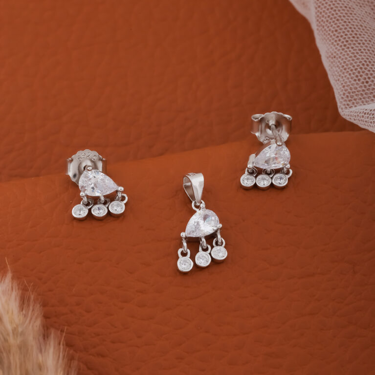 925 Silver Pendal Set